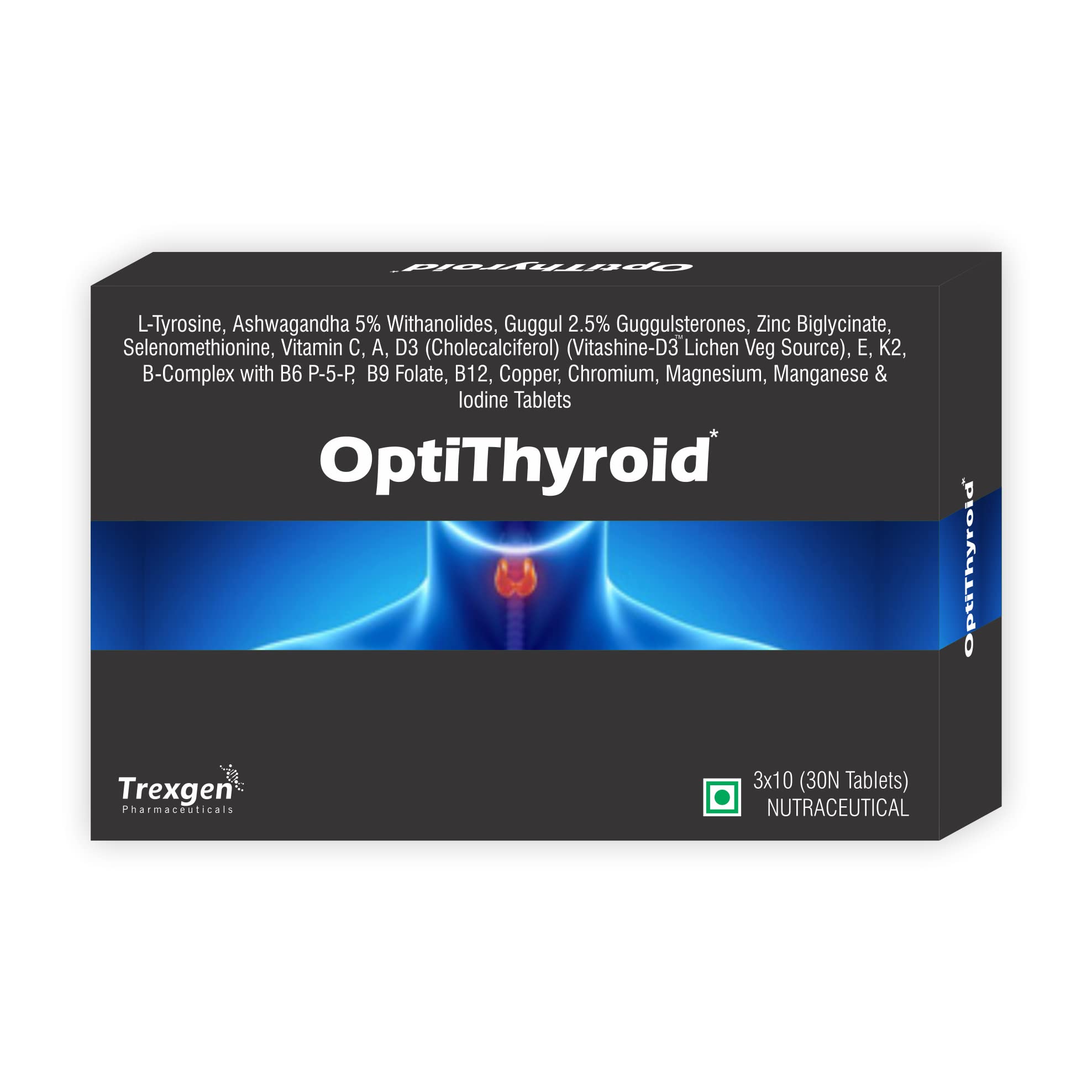 OPTITHYROID Advanced, Complete, Comprehensive, Natural Herbs & Vital Nutrients Thyroid Support formula (30 Tablets)