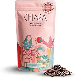 Café Especial Chiara Flor em Grãos 250g Nota 85, Café Brasileiro do Espírito Santo, Notas Florais, Caramelo e Mel, Café Premium de Montanha, Torra Média para Espresso, Coador e Prensa Francesa