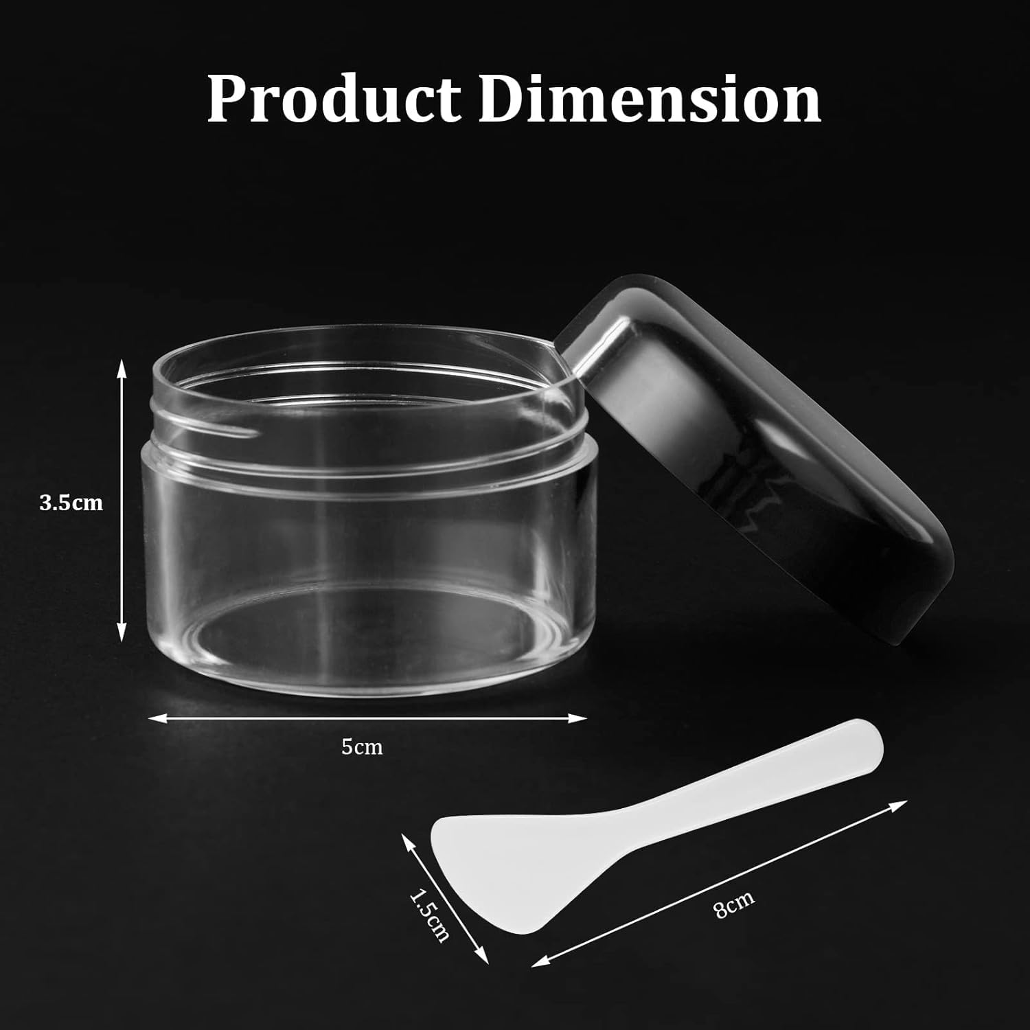 Flintronic 12PCS 50g/50ml Petit Pots Vide Cosmétiques Transparent avec Spatule et Étiquette pour Lotion Crème