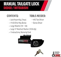Vista 5 de Cerradura de puerta trasera Pop & Lock PL3600, manual, color negro, para Mitsubishi Raider o Dodge