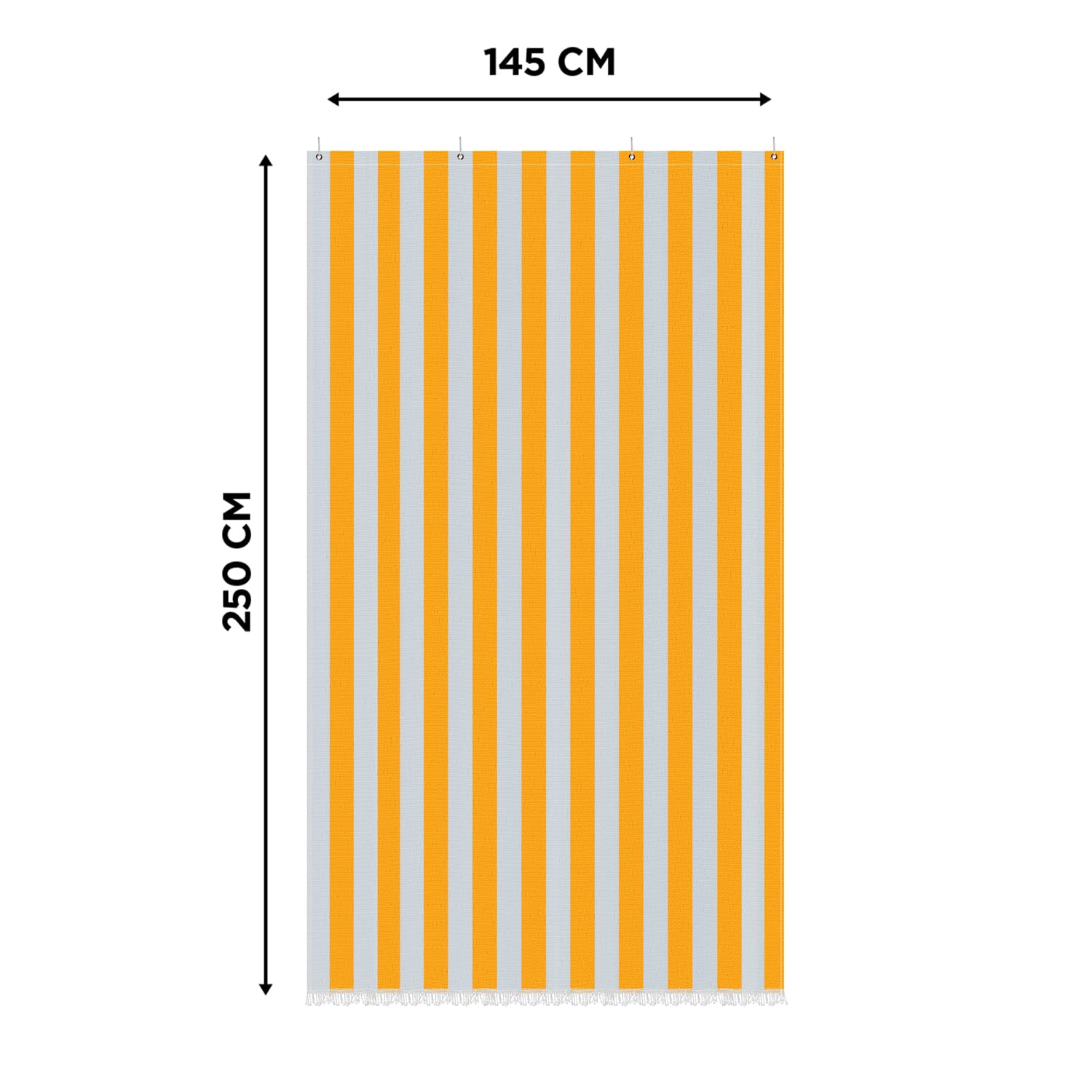 Rideau de soleil ombrage maison à rayures pour balcon véranda terrasse avec anneaux et crochets tissu résistant indéchirable pour extérieur porte fenêtre jardin gazebo 150x250 cm couleur orange blanc