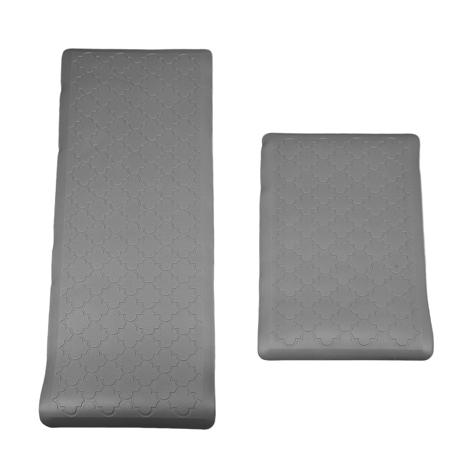 Tappetino Antifatica in Schiuma e PVC Spesso per, Lavanderia, Scrivania per Supporto in Piedi, Postura Corretta, Riduzione Affaticamento, 2 Pezzi Grigio Chiaro