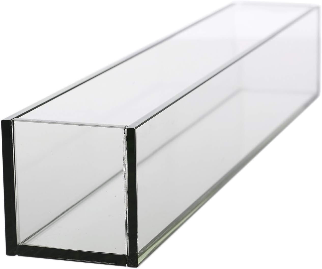 WGV Rectangle Plate Vase, Length 24", Width 4", Height 4", Glass Container, Floral Dispaly, Candy Holder, Planter Terrarium for Wedding Party Event, Home Office Décor, Clear, 1 Piece