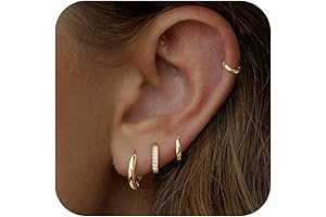 14k Gold Plated Huggie Hoop Earrings