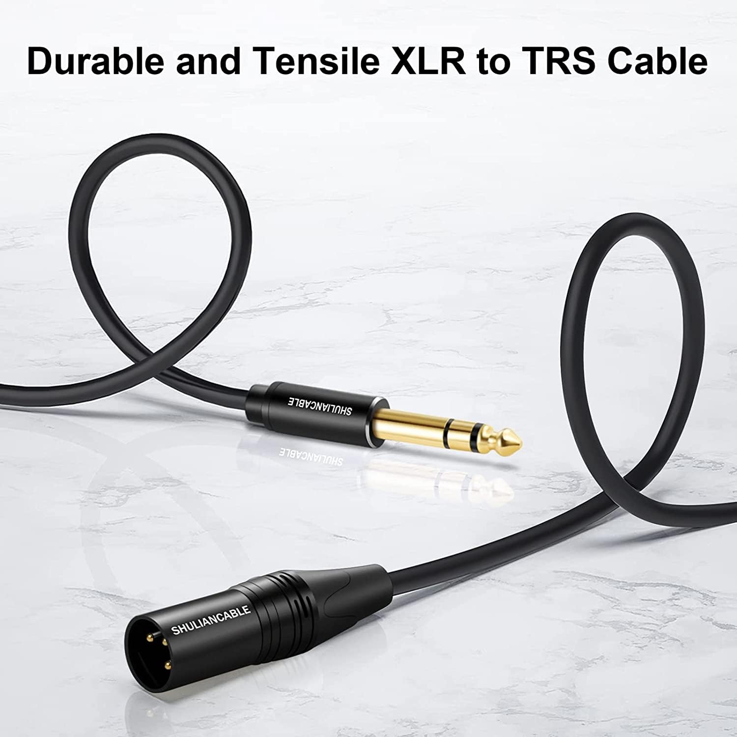 SHULIANCABLE XLR Mâle vers 6,35mm TRS Jack Cable, Câble 6,35 mm (1/4 pouce) TRS vers XLR mâle, pour Guitare Microphone, Amplifier, Hautparleur, Carte Son etc. (Male, 1M)