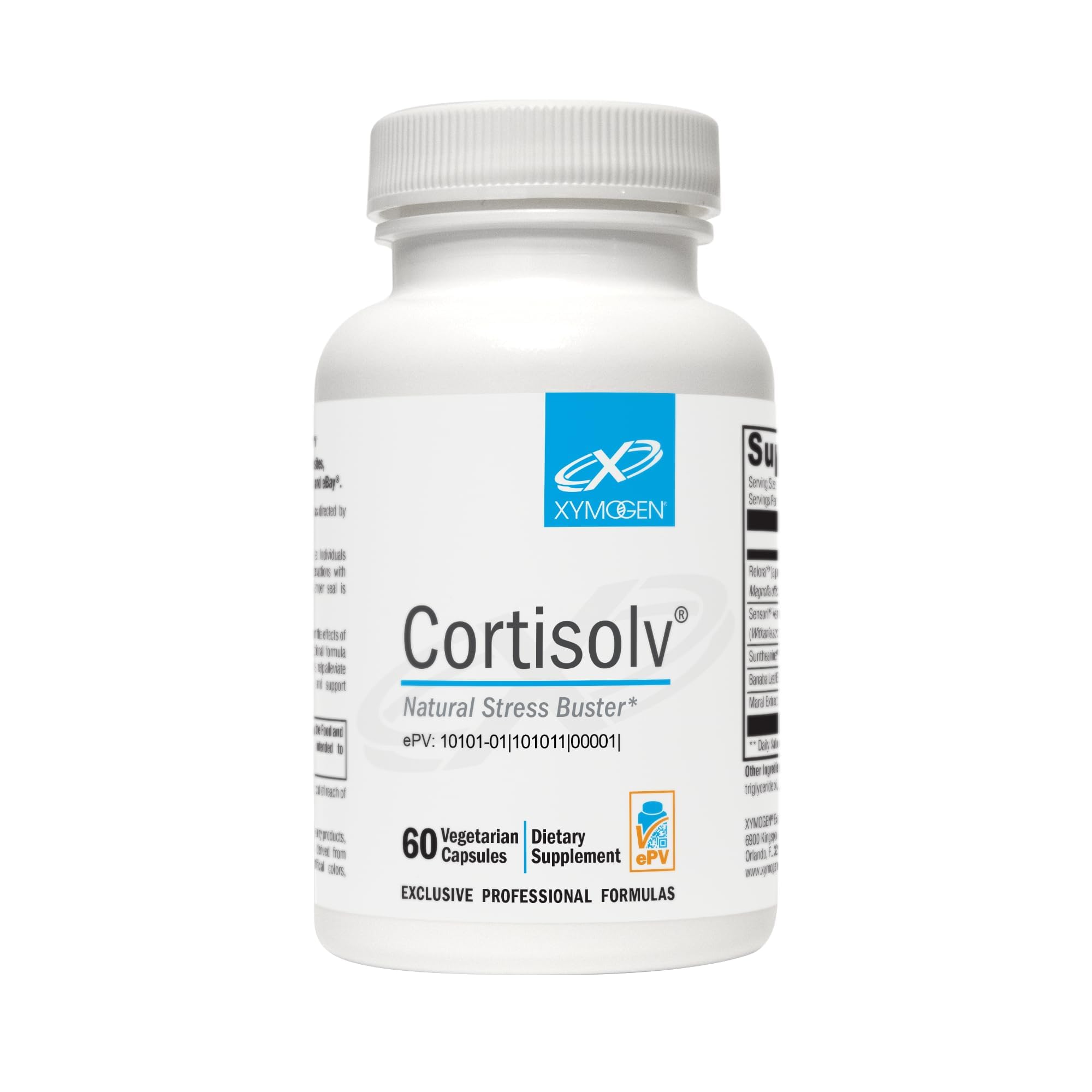 Cortisolv Cortisol Supplement - Ashwagandha Supplement with L Theanine to Support Healthy Cortisol Levels, Energy, Relaxation and Mental Clarity (60 Capsules)
