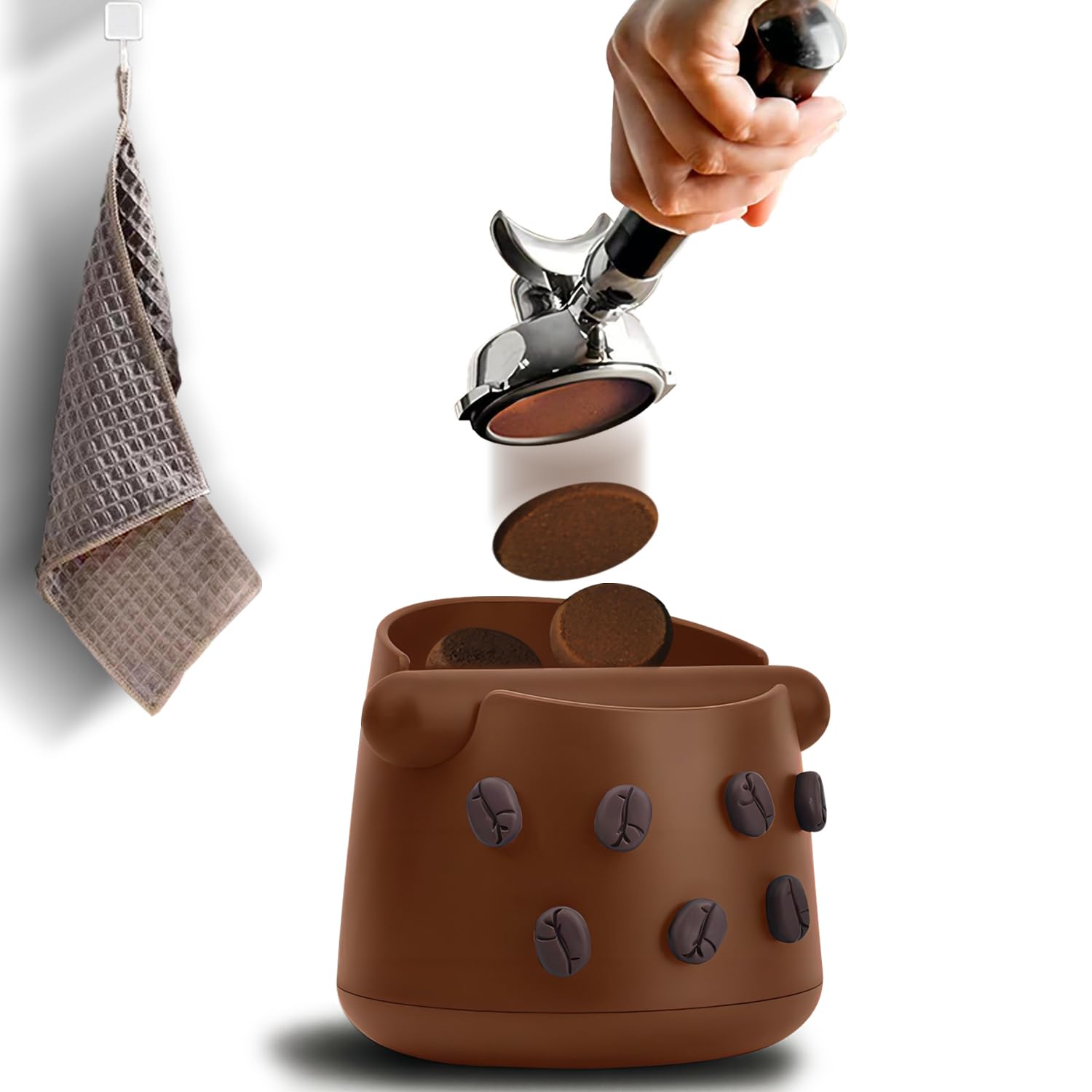 Boîte à Marc De Café En Inox Avec Knock Box Intégrée - 700 Ml - Pour Machines Expresso - Nettoyage Facile - Stable Et Silencieuse