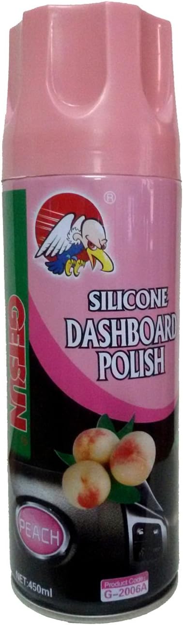 Getsun - Silicone Dashboard Polish - Cleans, Shines and Protects Dashboard with Excellent Gloss - Fragrance : Peach - 450ml - G-2006A