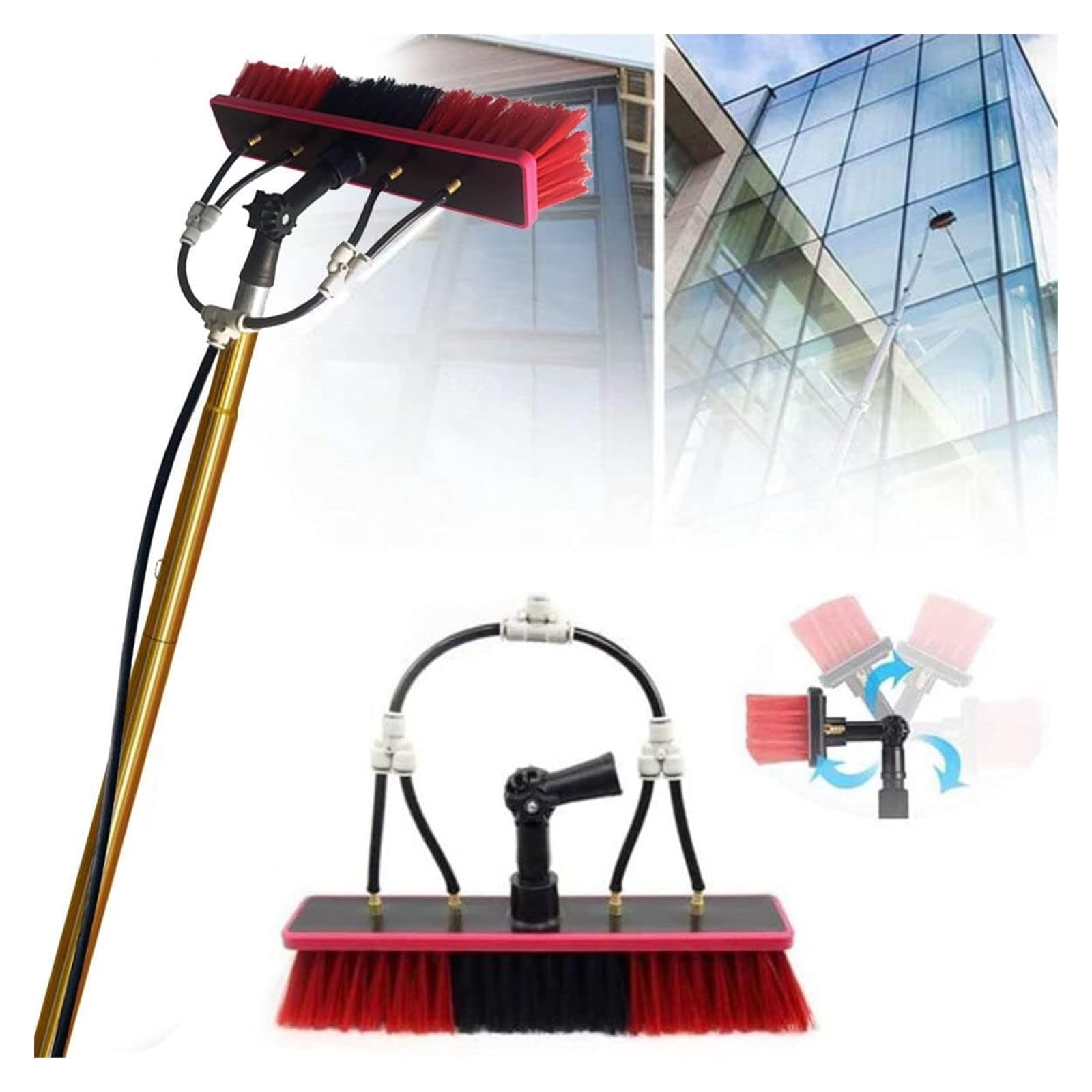 Poteau de nettoyage de vitres télescopique avec brosse étendue 30FT 9M