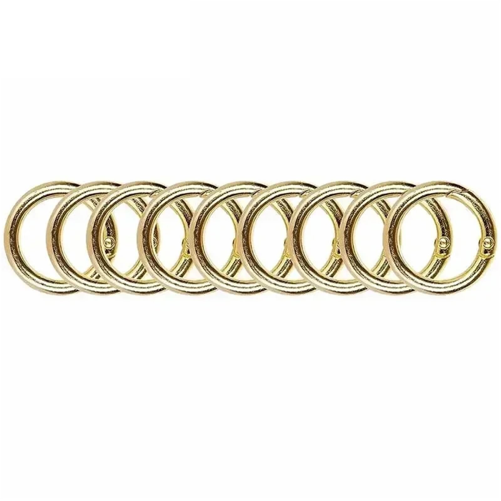 20pcs Metal O Ring Spring Clasps for DIY Jewelry Openable Round Carabiner Keychain Bag Clips Hook Dog Chain Buckles Connector for Keyrings,Wallets(Gold,26mm)