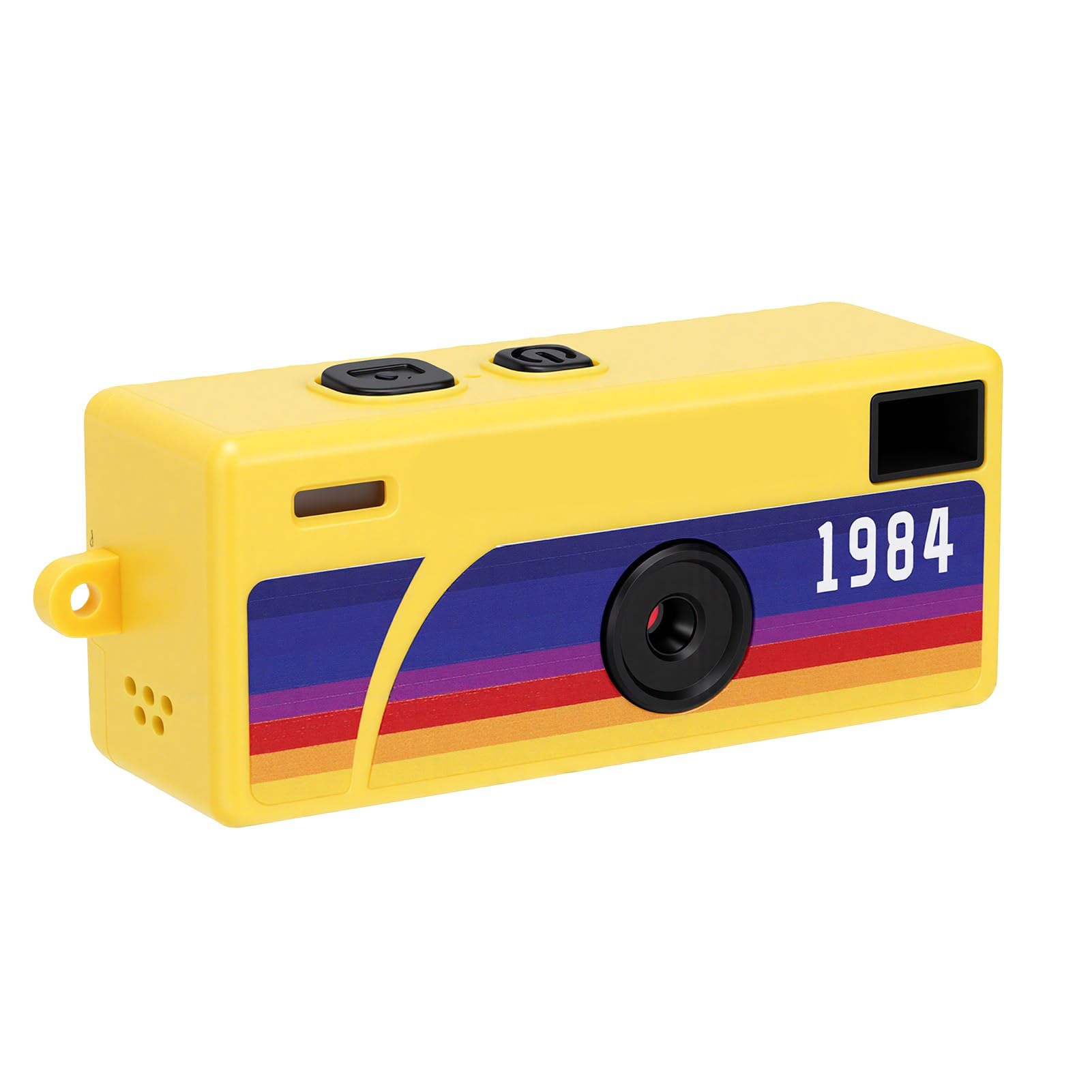 LICAEVEY Portable Digital Camera, 1080P Retro CCD Camera with 0.96 Inch Screen Fill Light, Detachable Keychain for Travel Students (Yellow)-picture-26