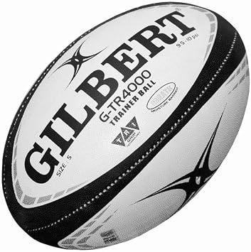 Gilbert G-TR4000 Rugby Training Ball Hand Stitched with Patented Triangular Grip Durable 3-Ply Waterproof Surface for College & Club Practice