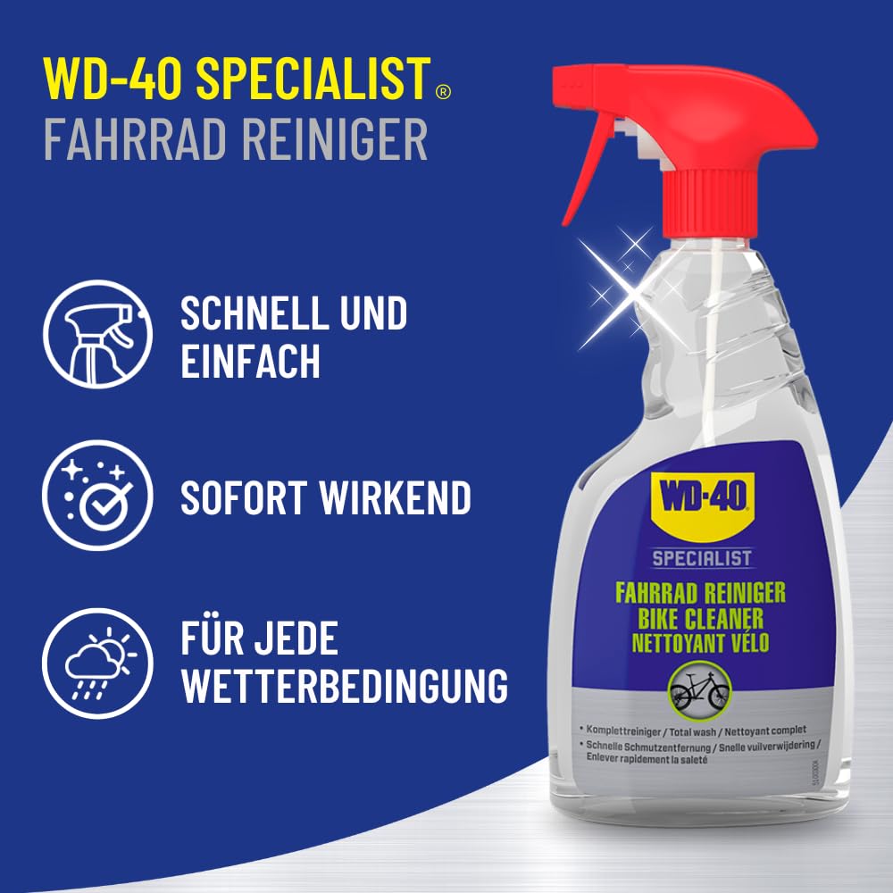 WD-40 Specialist Fahrrad Pflegeset - Komplettes Bike Pflegeset für Fahrräder mit Kettenspray, Kettenreiniger und Fahrradreiniger, eine nachhaltige Pflege und Schutz für alle Fahrradtypen, 3-teilig