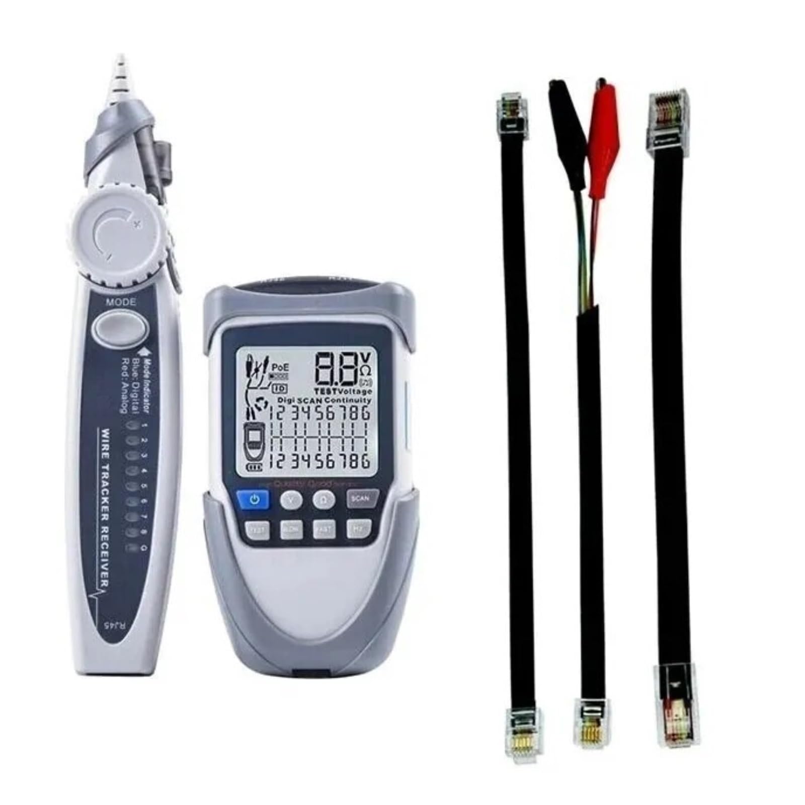 Probador De Cables Red, Localizador Líneas, Prueba Digitales, Rastreo Puntos Interrupción, Inspección Ethernet Identificación Precisa Eficaz(ET612)