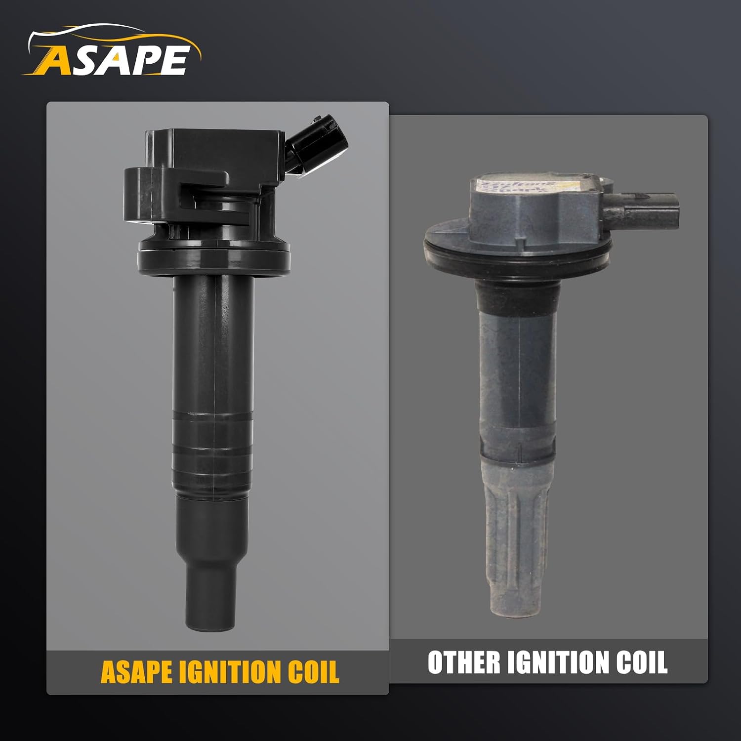 ASAPE Set of 4 Ignition Coil Pack with 4*Spark Plug Fit for 1999-2008 for Toyota Corolla 2003-2008 for Pontiac Vibe 2003-2008 for Toyota Matrix 1999-2002 for Chevrolet Prizm 1.8L, Replace UF247