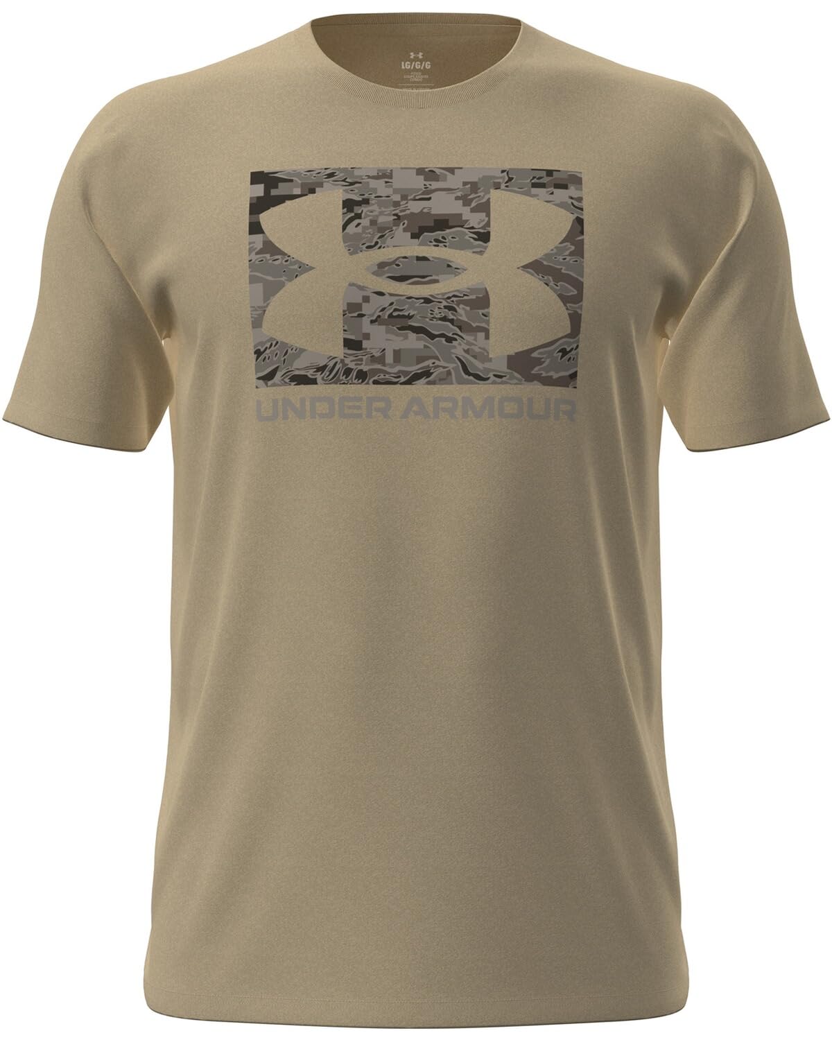 Under Armour Men's Brown Abc Camo Boxed Logo Short Sleeve Field Khaki / Timberwolf Taupe Xxl