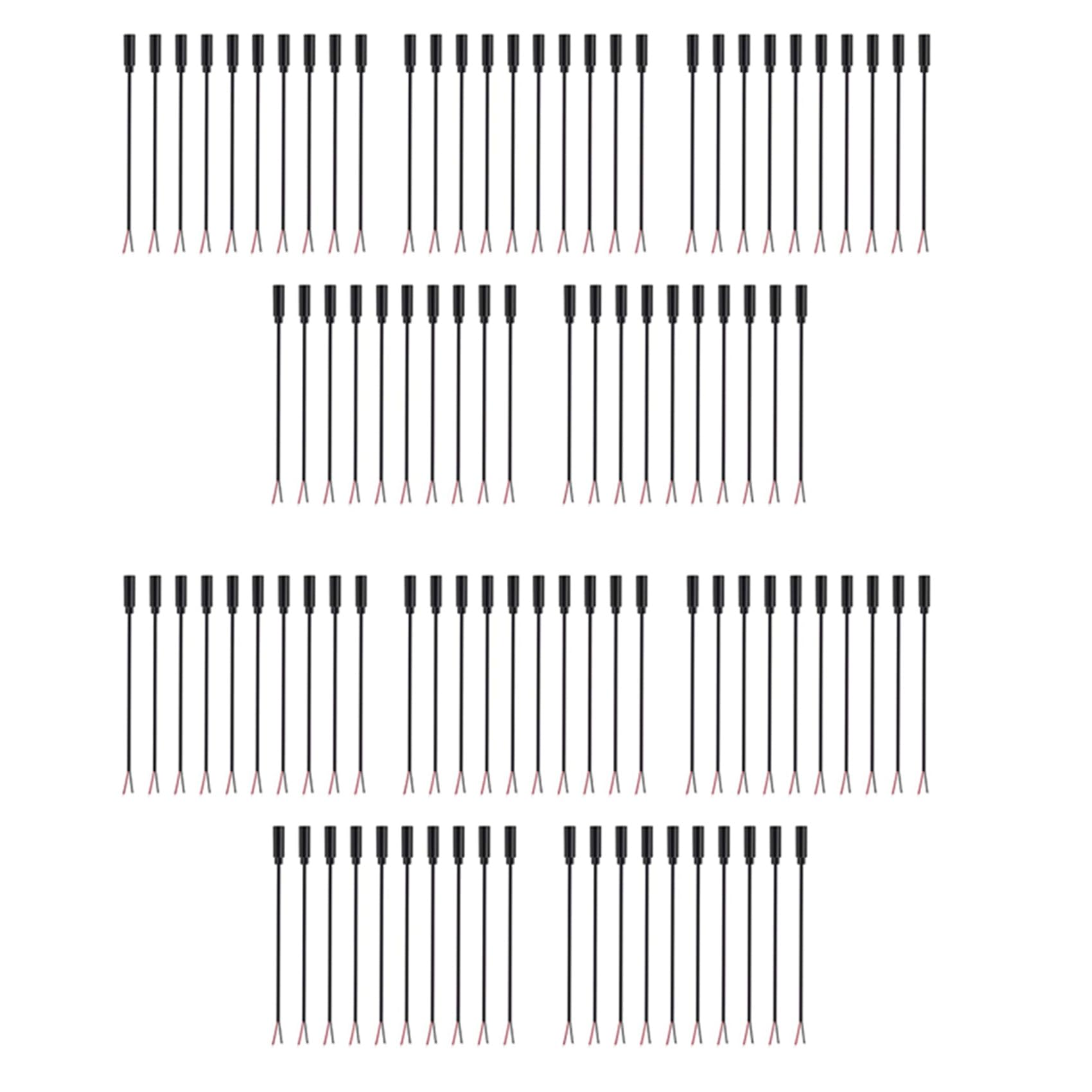 100 PièCes de Rechange Prise 3,5 mm vers Nu Extrémité Ouverte 2 PôLes Mono 1/8 Pouce 3,5 mm Connecteur Jack Câble Audio