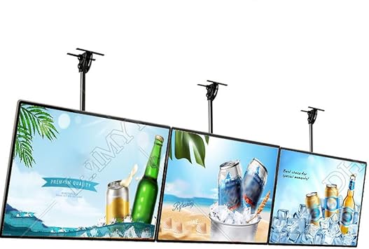 Mit 50-100cm Retractable Bracket Menu LED Light Box,LED Backlit Menu Board Screen,Digital Menu Boards Restaurants,0-90 Rotatable Bracket, Supports Wall-Mount and Vertical Mounting 60x270cm