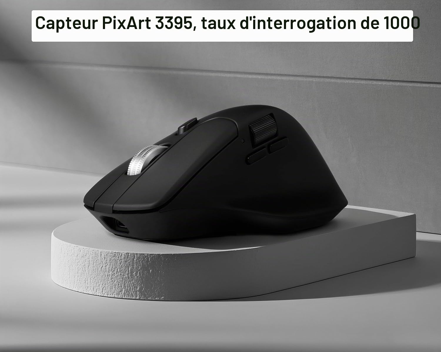 Keychron M6 Souris Optique de Jeu sans Fil, tri-Mode 2,4 GHz/Bluetooth 5.1/Filaire, capteur PixArt 3395, 26 000 DPI, Bouton Macro Ergonomique léger programmable pour Windows PC/Mac – Noir