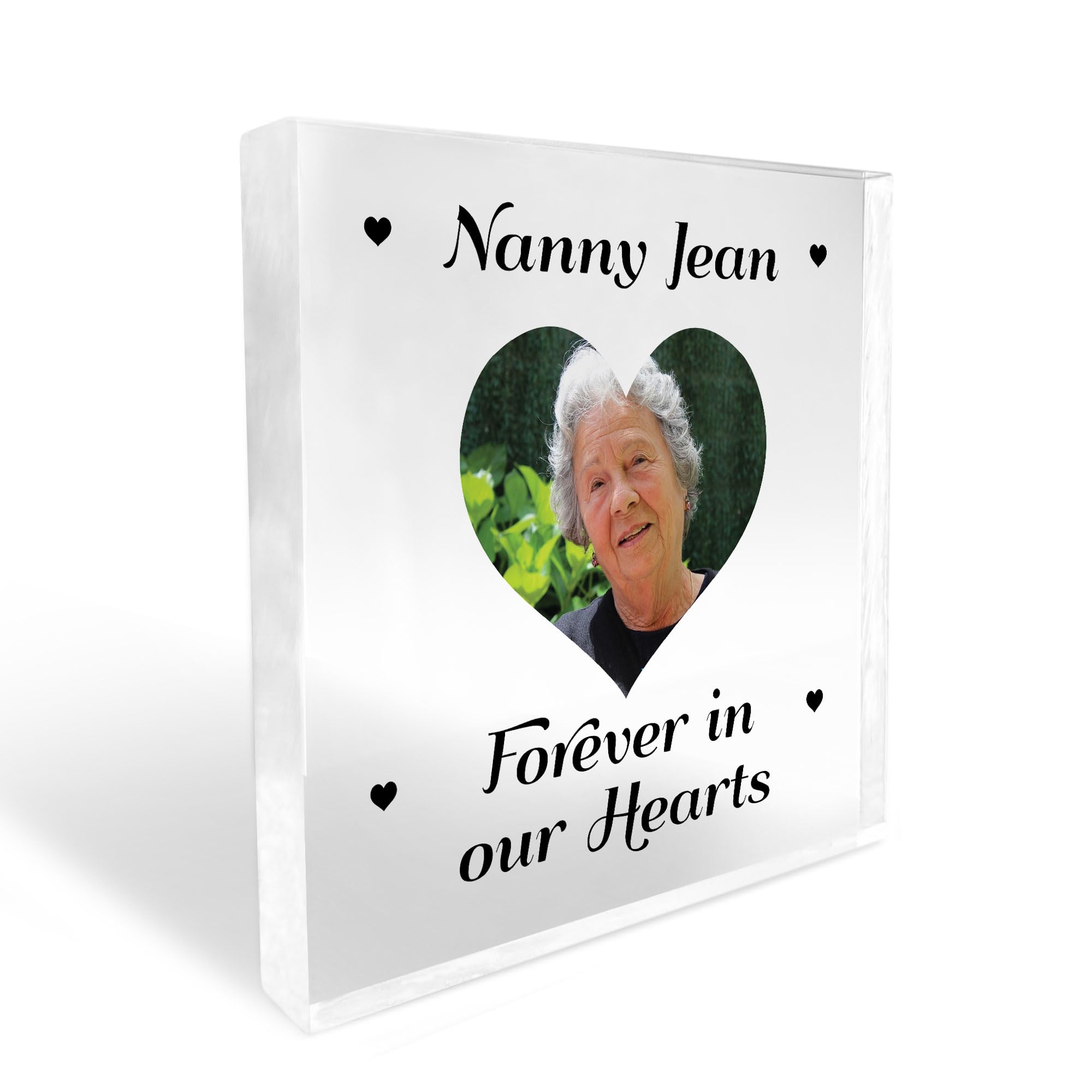 Red Ocean Dad Mum Nan Grandad Memorial Plaque Personalised Photo Block In Memory Gift Keepsake Memorial Plaque