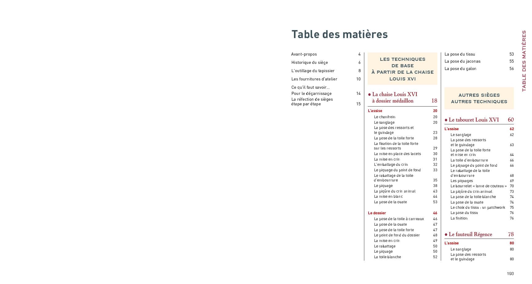 Savoir refaire ses sièges