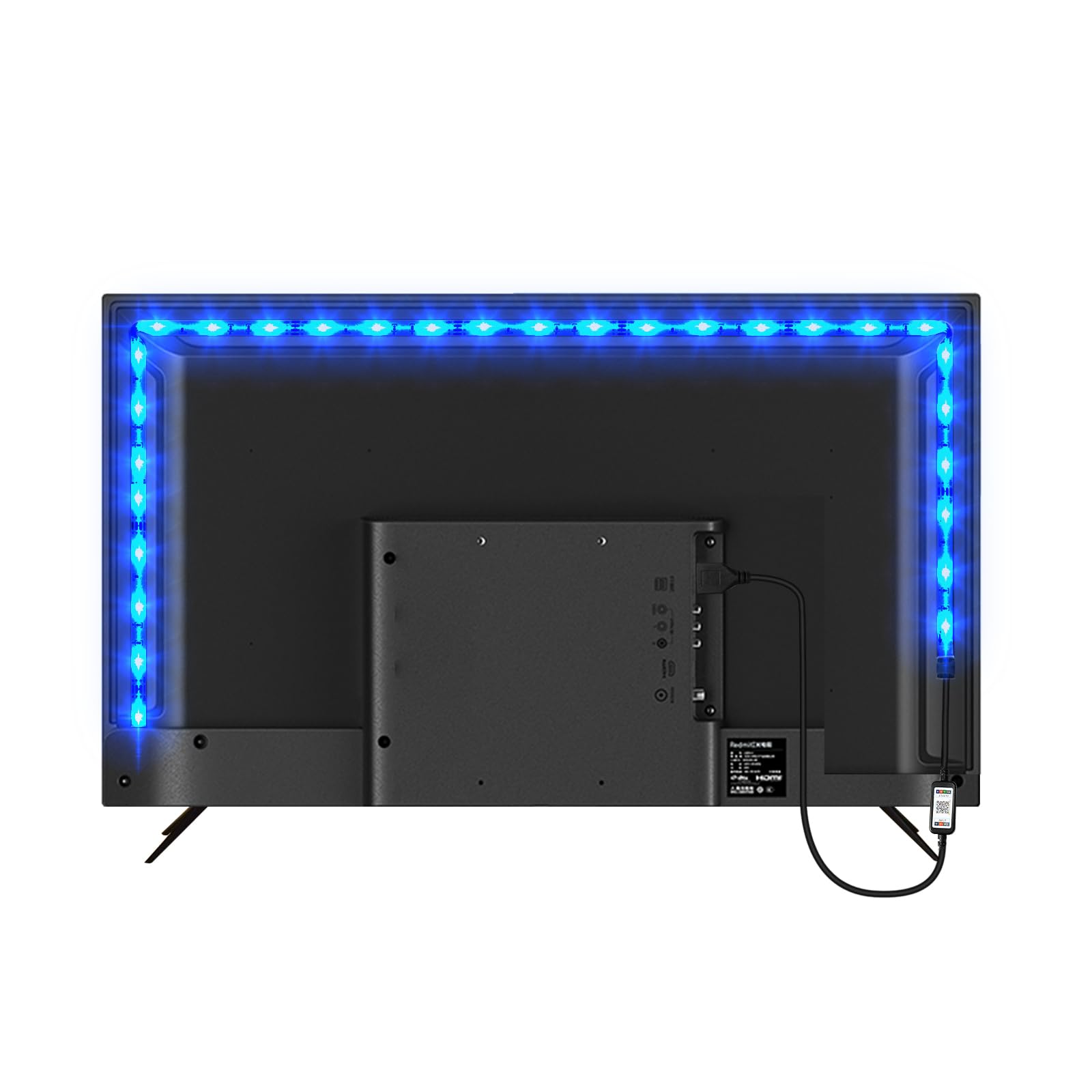 PSTAR Tira LED TV, 2M Luces LED RGB Bluetooth con Música Con AplicacióN Y Control Remoto, Luz LED TV Gaming con Cinta Autoadhesiva de 40-60 Pulgadas, Cine, Casa, Cocina, Dormitorio, Sala de Estar