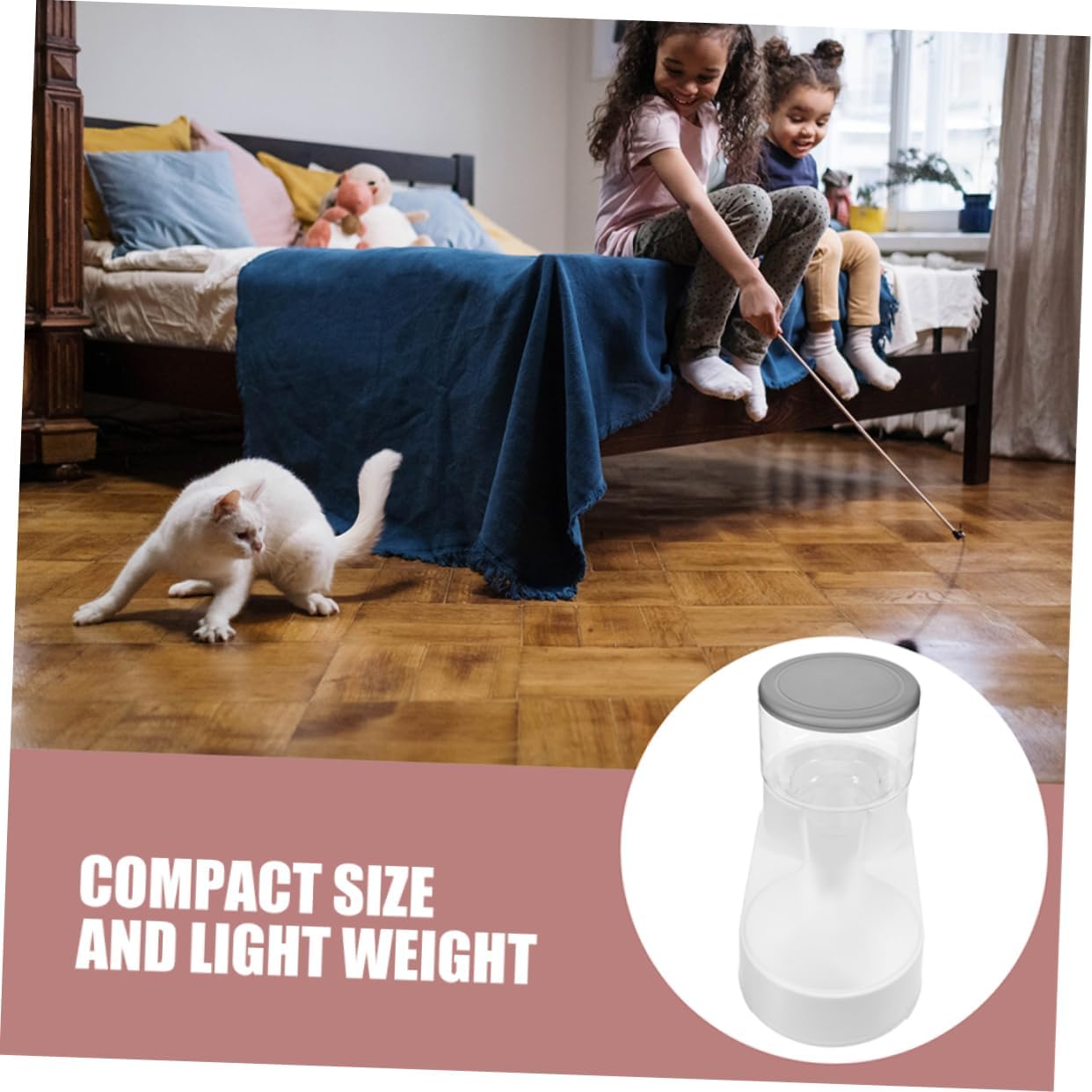 balacoo 2pcs Automatic Cat Feeder Waterer Break-Resistant Plastic Easy-Clean Compact Pet Supply for Dogs and Cats