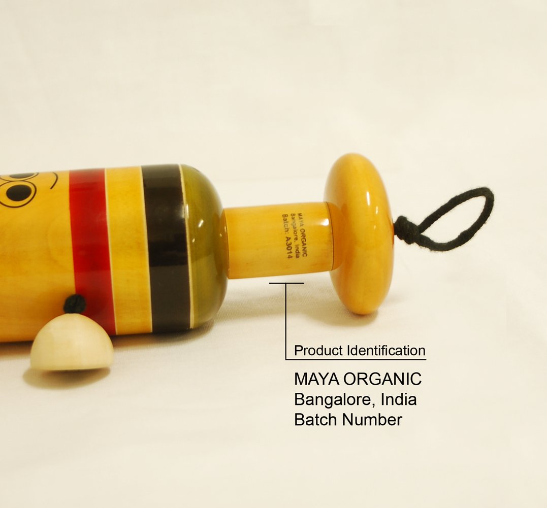 Maya Organic Handcrafted Wooden Toy : Bell Rattle for 0-12 Months Baby - Image 4 thumbnail