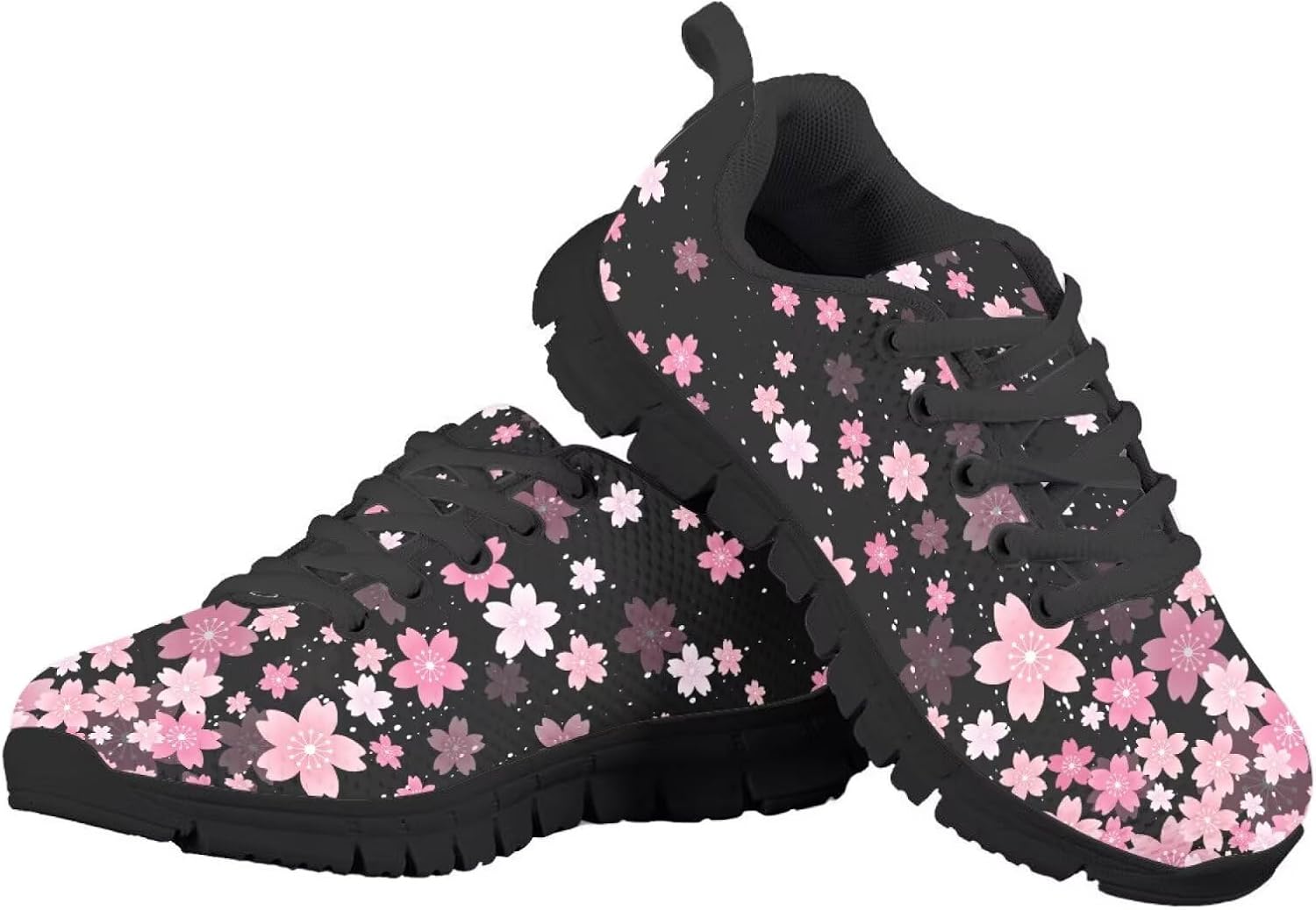 Funnydude Cute Print School Shoes for Girls Comfortable Walking Shoes Lace up Sneakers