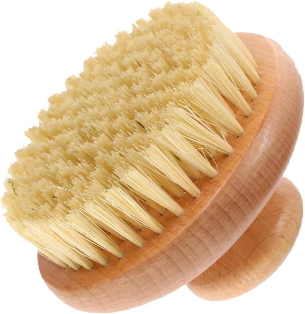 Bath Brush Handheld Exfoliating Scrubber for Body Dry Brushing Legs Back Arms Chest Lightweight Massage Skin Care 3.74X3.74X3.14In