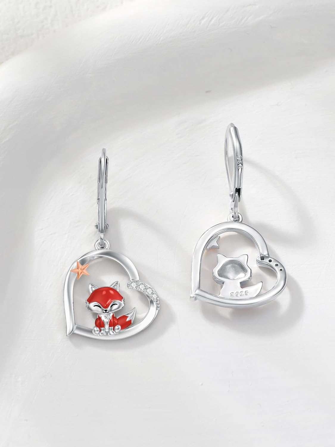 Fox/Turtle Dangle Earrings 925 Sterling Silver Animals Earrings Jewelry Gifts for Women Teens - Image 3