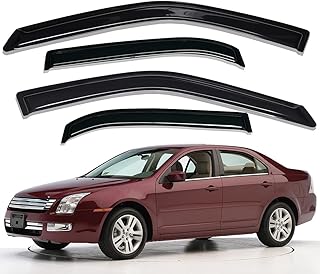 Lightronic WV94550 Outside-Mount Side Window Visor Deflector Rain Guard, Dark Smoke 4-Pieces Set, Fit for 2006-2012 Ford Fusion, 2007-2012 Lincoln MKZ, 2006-2010 Mercury Milan, 2006 Lincoln Zephyr
