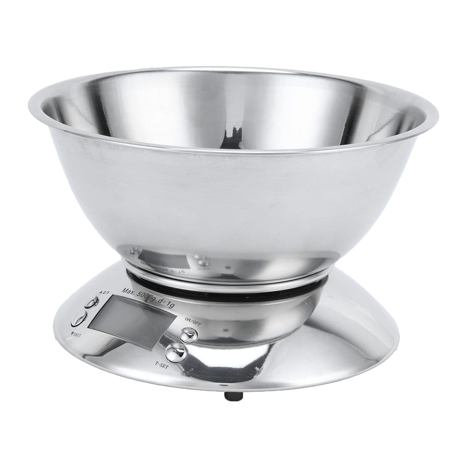 Báscula de Medición de Acero Inoxidable, Báscula de Cocina de Tazón Grande Precisa de 1g-5kg para Cocinar en Casa