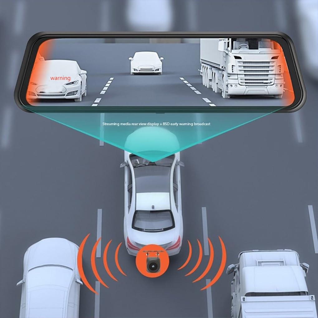 Supporto BSDADASGSensorAPP Wifi 4 telecamere Dash Cam Chiaro e | 4K Anteriore 1080P Posteriore Sinistra Destra Auto Schermo da 12 pollici Spedizione Auto Schermo da 12 pollici 4 telecamere