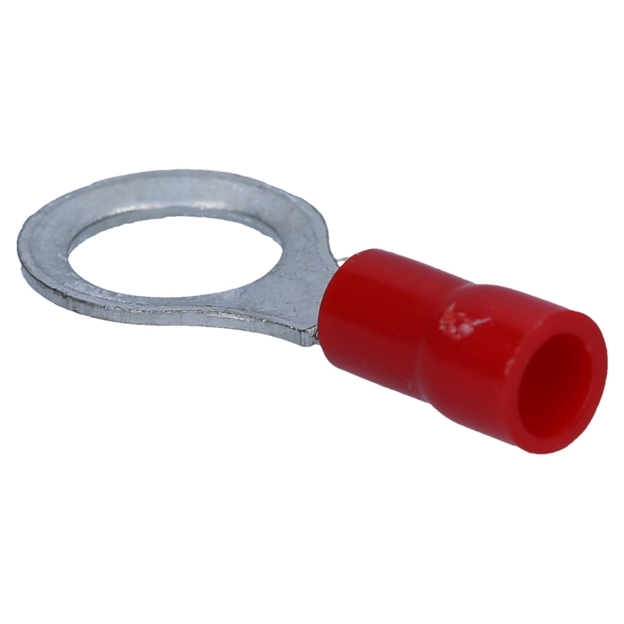 Cembre 50x RF-M8 Terminal de Cable Anular Aislado M8 Rojo, 0,25-1,5 mm² | Conector de compresión de latón estañado, ideal para instalaciones eléctricas en coche, camión o casa, de -20 a +80 °C