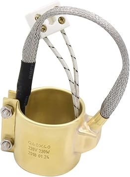 220v 230v Brass Band Heater 180w 220w 280w Electric Extruder Replacement Heating Element 4030/4040/4060mm220v 220w 40x40mm