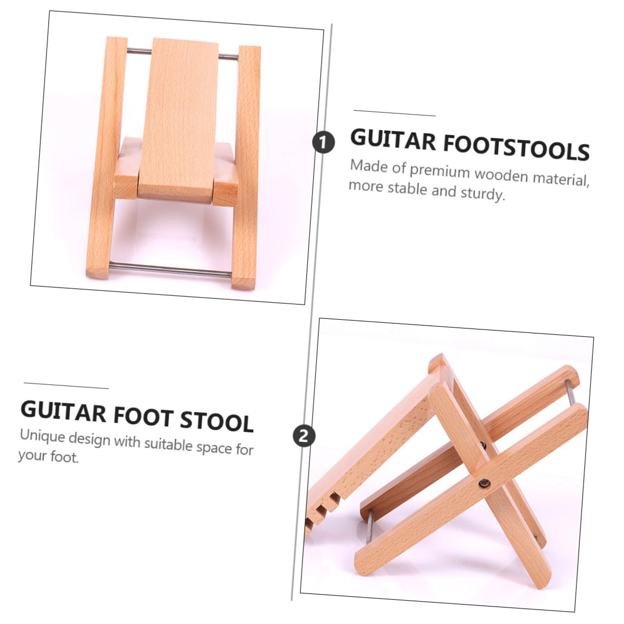 Verstellbare Gitarren Fußstütze Klappbares 4-Fach Höhenverstellbares Gitarrenpedal Fußbank für Gitarre
