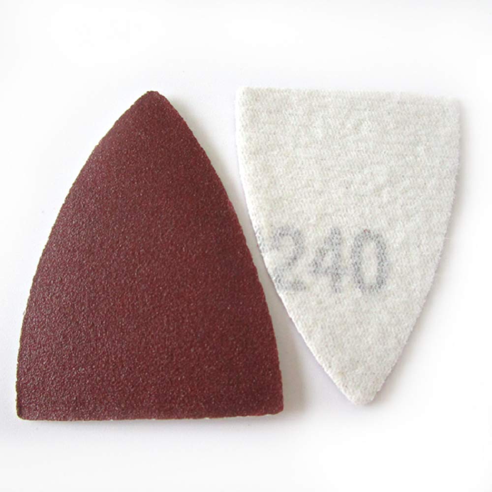 50PCS Sandpaper Triangle Sanding Sheets 38 * 52mm Aluminum Oxide Hook & Loop Abrasive Disc(180)