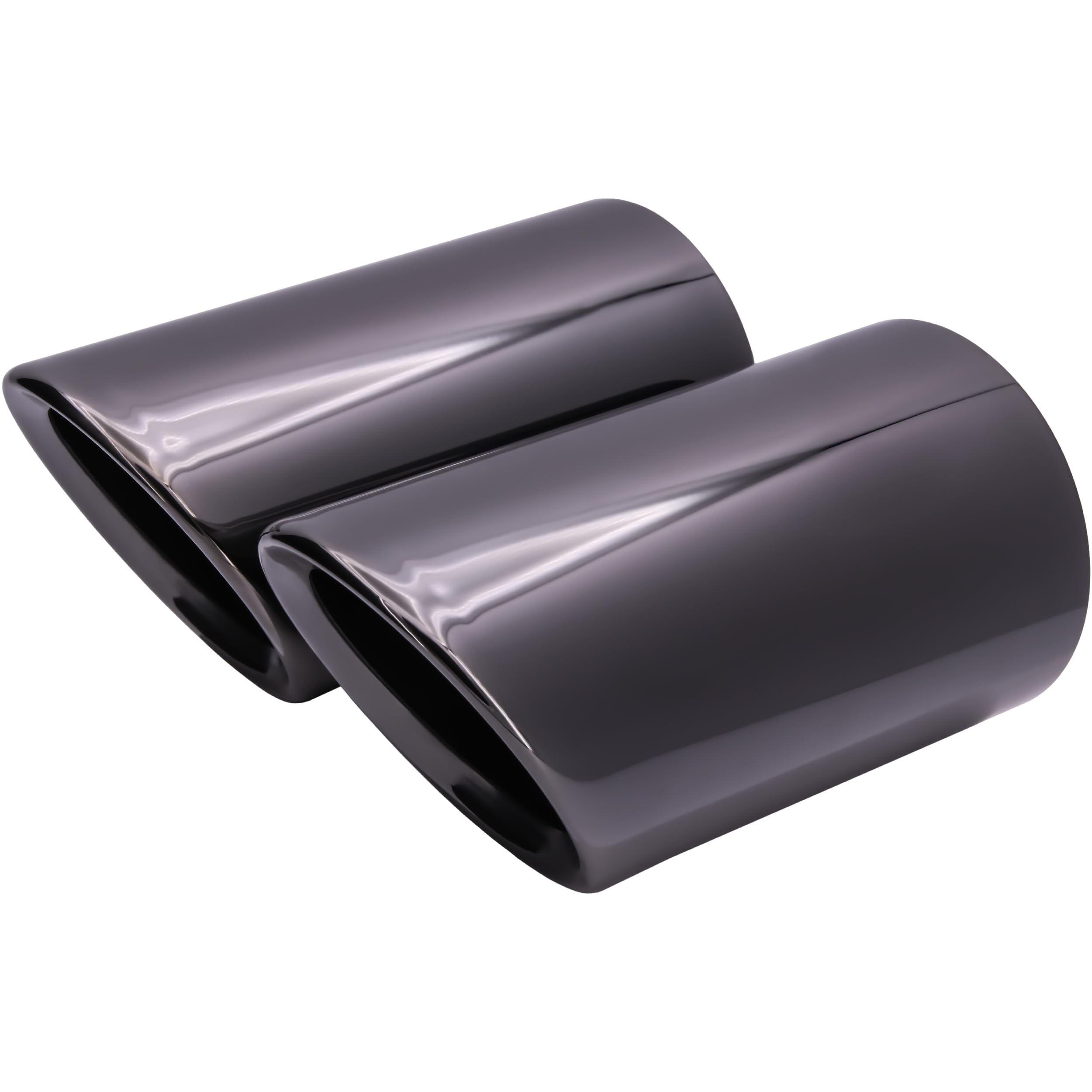 RECAMBO Auspuffblenden Set 2x Schwarz Chrom passend für VW Golf VII Typ AU BJ 2012-2021 eleganter Zweifarb-Look - einfache Montage - fester Sitz - aufwertende Heckoptik - langlebige Oberfläche