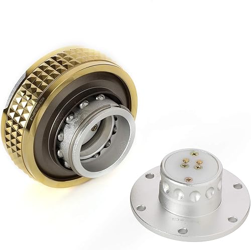 Miniatura 5 de NRG Innovations SRK-210SLCG Kit de liberación rápida (cuerpo plateadoanillo pirámide de oro cromado)