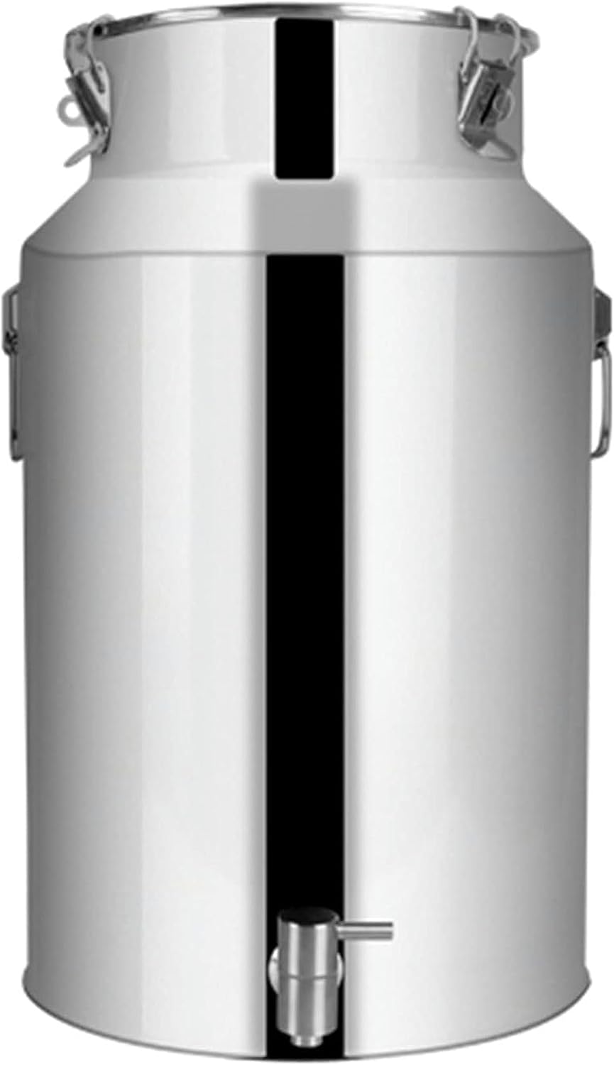 Milk Storage Bucket Stainless Steel Milk Can Oil Barrel Wine Barrel with Silicone Sealed Lid and Faucet, for Liquid Storage Container