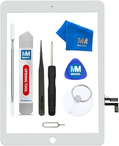 MMOBIEL Schermo Frontale tattile Ricambio Compatibile con iPad 2017  Bianco  9 7 inch incl Supporto Fotocamera Pre-installati Adesivi con Kit utensile