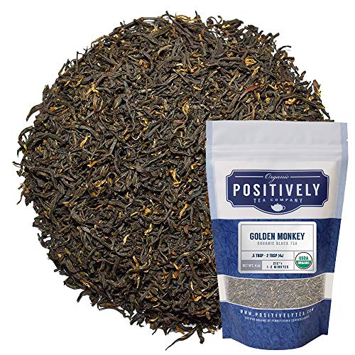 Organic Positively Tea Company, Golden Monkey Black Tea, Loose Leaf, 4 Ounce