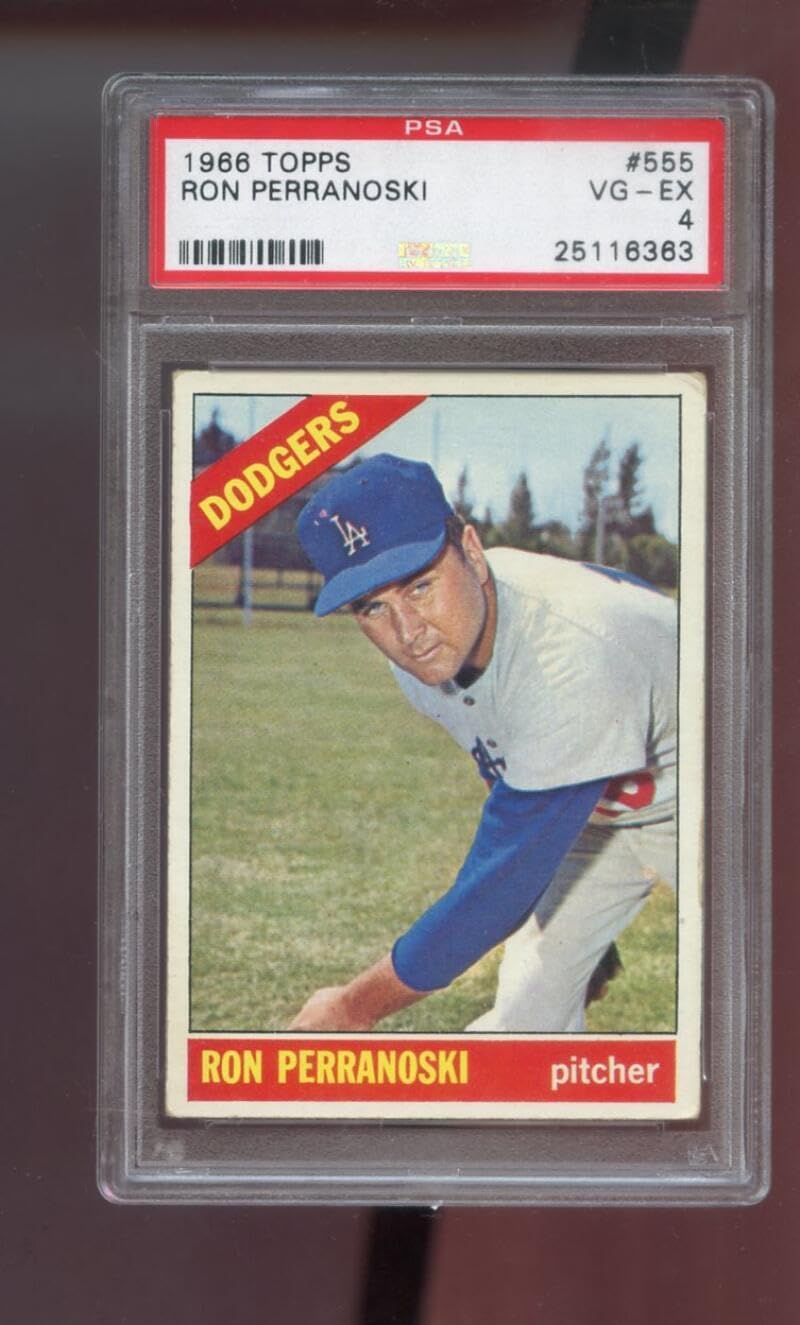 1966 Topps #555 Ron Perranoski PSA 4 Graded Baseball Card MLB Los Angeles Dodgers HIGH NUMBER SHORT PRINT SP HN