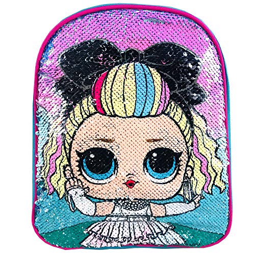 Mochila LOL Surprise Niña Escolar Infantil con Lentejuelas Reversibles Doble Imagen