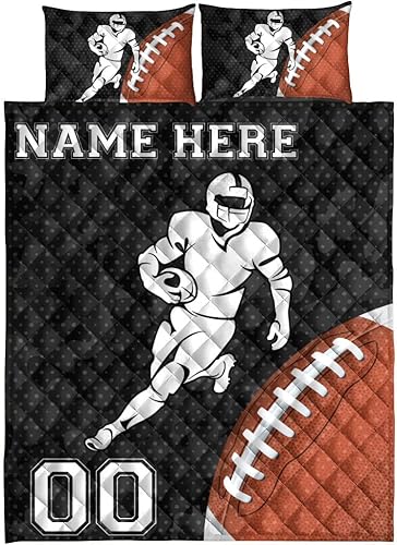 Miniatura 5 de OhaPrints Regalo de fútbol personalizado para niño e hijo, manta personalizada con número de nombre y fundas de almohada, juego de ropa de cama y