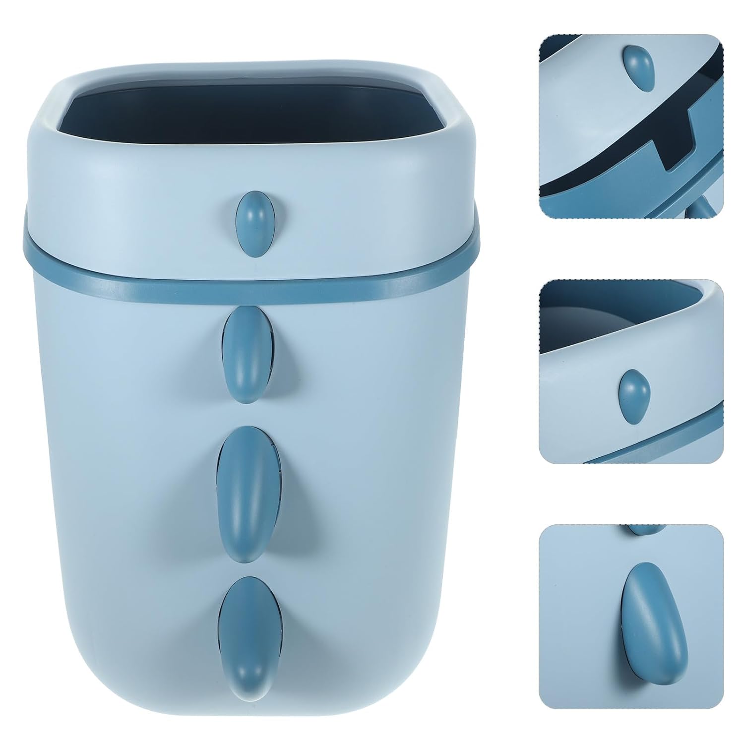 Cute Dinosaur Trash Can Multi-Function Garbage Bin Large Capacity Blue Plastic Trash Holder for Bedroom and Living Room Use