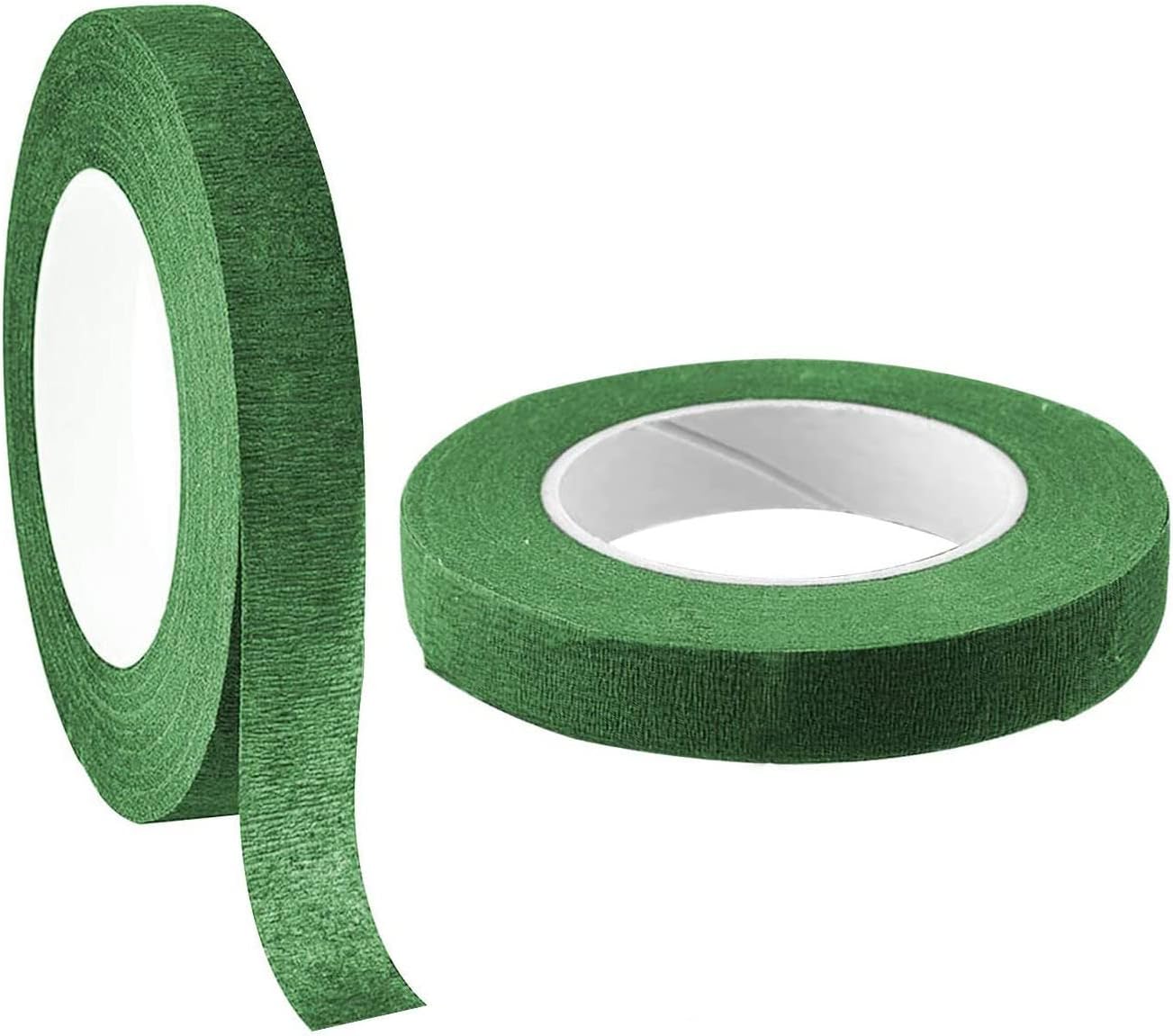 BOBOZHONGFloral Tape, Pack of 2 Flower Tape, Self-Adhesive Florist Tape, Green, Adhesive Tape, Garden Tape, Stem Tape, Crepe Tape, Flower Wire Decoration for Bouquet, Flowers, DIY Crafts