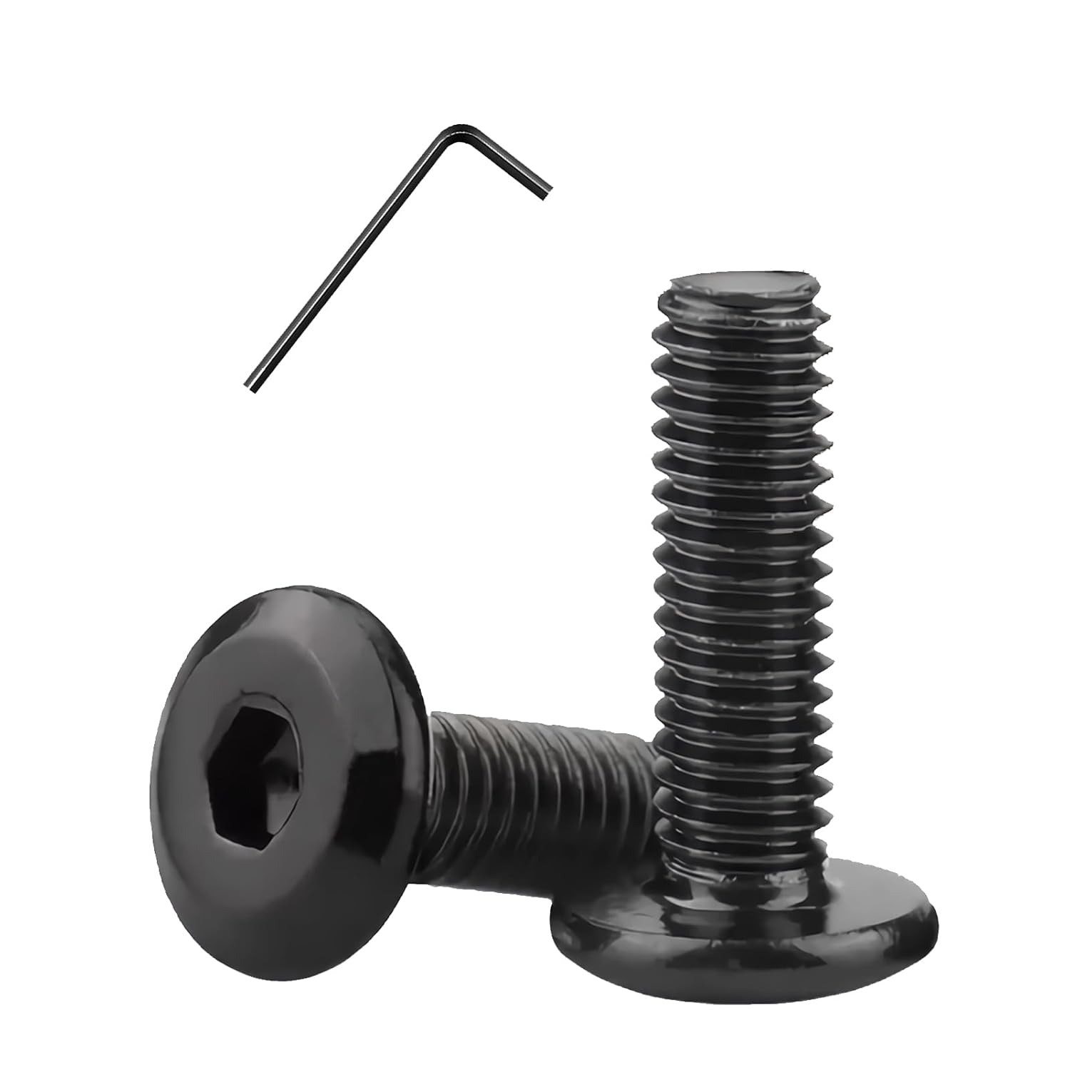 Metuja M8-1.25 x 40mm,50-Pack Black Flat Head Hex Socket Cap Screw Bolts,304 Stainless Steel,Fully Threaded M8 Bolts,Metric Fasteners for Furniture