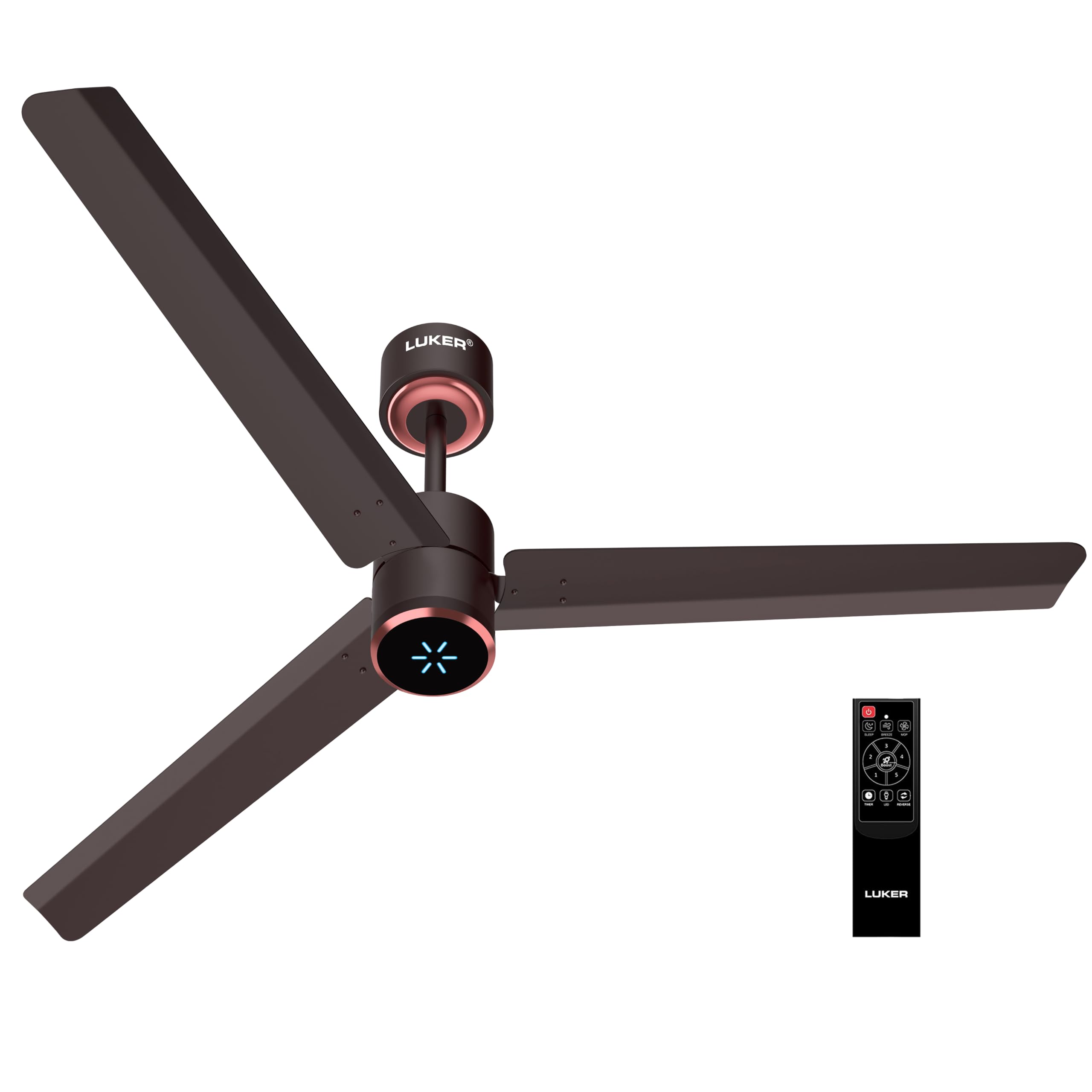 LUKER JVLuker USA Aerozen Prime 1200mm BLDC Ceiling Fan | IR Remote | BEE 5 Star | Power Saver upto 65% | High Air Delivery | U-LED Speed Indicator | Reverse Mode, 3 Years Warranty, Baker Brown Black-image-28
